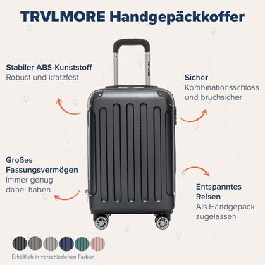 Набір валіз TRVLMORE: 2 валізи (ручна поклажа), чорний колір
