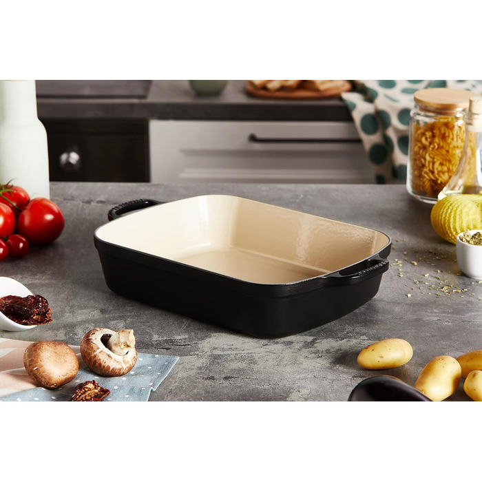 Сковорода Le Creuset Signature чавунна прямокутна, 4.9 л, для всіх плит, вкл. індукцію, чорна матова, 33 см