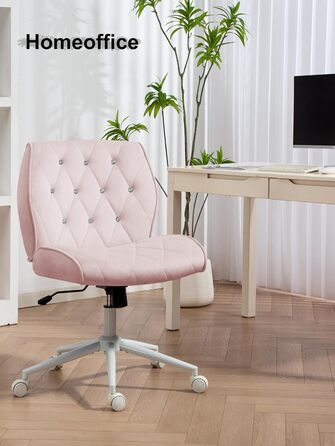Крісло для дому та офісу Symino з регульованою висотою, функцією гойдання 12°, обшите штучною замшею, 360° обертання, ергономічне, до 150 кг, велике, рожеве