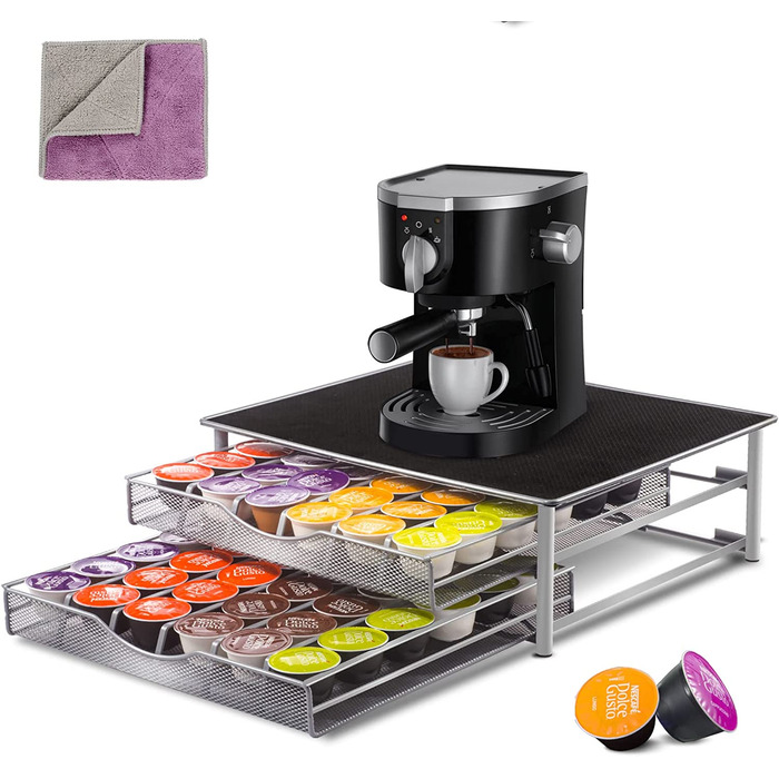 Тримач для капсул кави MASTERTOP для Dolce Gusto, 2 яруси, 72 капсули, органайзер, з мікрофіброю для чищення