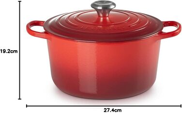 Le Creuset Високий круглий гусчар з чавуну, 26 см, червоний