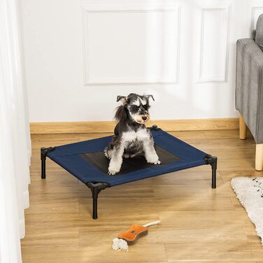 Підстилка для собак Pawhut підстилка для собак Вулична підстилка для кішок спальне місце для домашніх тварин сталева 600D Оксфордська тканина синього кольору 76,2 х 61 х 18 см