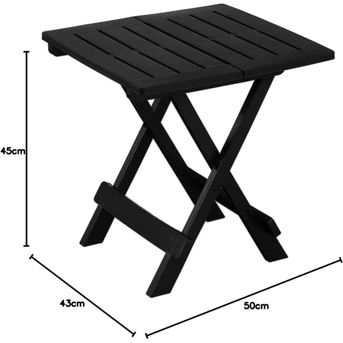 Набір з 2 розкладних столів Adige 50x45x43 см Портативний кемпінговий стіл/балконний столик - Anthracite