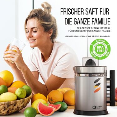 Бальтер Швидкий Соковичавник: Великий отвір 135 мм, 300 Вт, для овочів та фруктів, BPA Free, тихий (ZP-03)