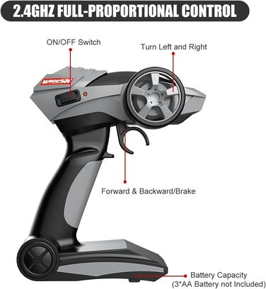 RC Дрифт-кар Mostop 1/16, 2.4GHz, 4WD, 30+ км/год, LED, 2 акумулятори, Білий
