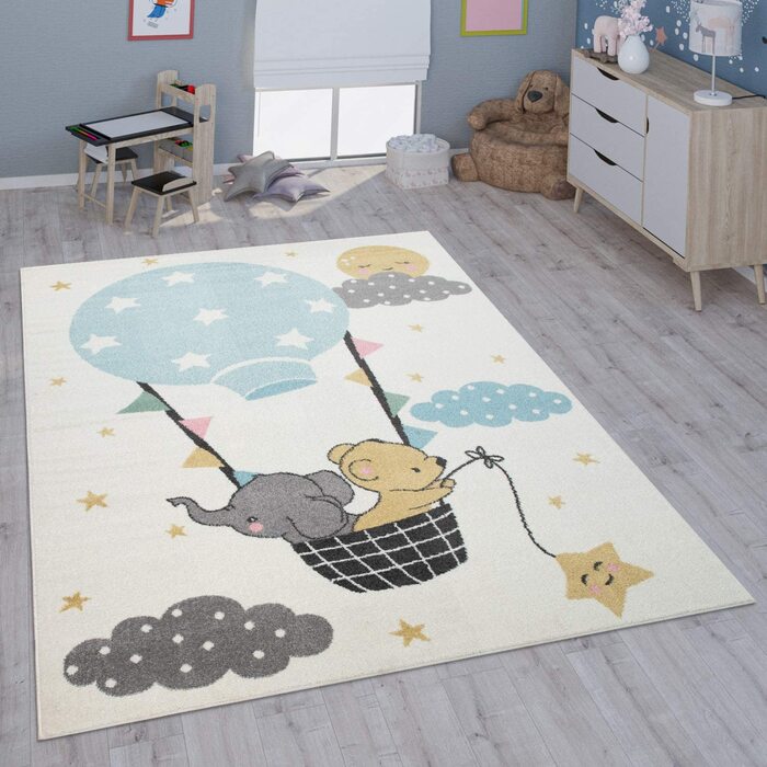 Домашній дитячий килим Paco, килим для дитячої кімнати, для дівчаток і хлопчиків, різні мотиви і розміри, розмір колір (200x280 см, кремовий)