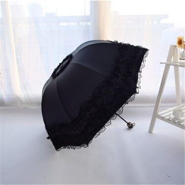 Майбар парасолька УФ UPF 50 кишенькових парасольок Захист від ультрафіолету мереживний парасольку жіночий для жінок чорний