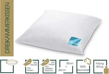 Пухова подушка Opal 40 x 80 см - Allergy Friendly Pillow (Трикамерна подушка, 80x80 см), 925.22.302