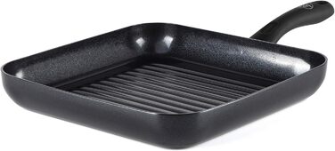 Здорове керамічне покриття, без вмісту PFAS, підходить для індукційних плит, можна мити в посудомийній машині, можна ставити в духовку (28 см, чорний)