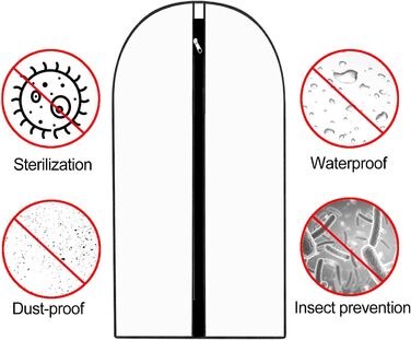 Прозорих чохлів для сумок для одягу на блискавці, захист 24x39/47IN для курток і суконь, 12 шт.