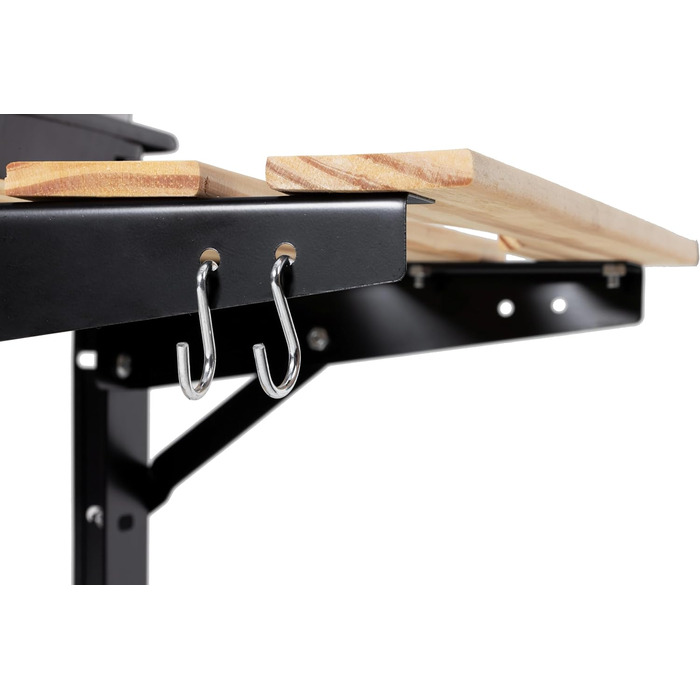 Гриль вугільний на коліщатках ARO, сталь/дерево, 2 решітки, 2 полиці, зелений