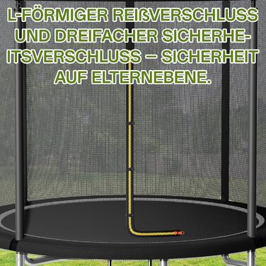 Батут JUMMICO вуличний з сіткою безпеки 183 см (чорний) - Комплект з аксесуарами для монтажу