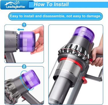 Фільтр Leadaybetter V11 для Dyson ідеально сумісний із акумуляторним пилососом Dyson V11 Absolute Extra Pro, V11 Torque Drive V11 Animal V15 Detect SV14, номер заміни деталей. DY-970013-02.