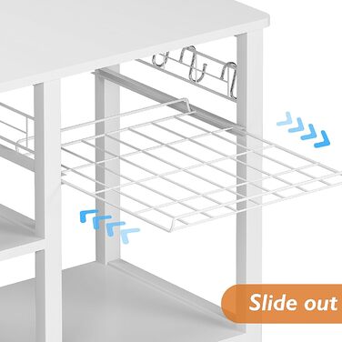 Стелаж для кухні Soges: місткий, чорний, з 3 полицями для мікрохвильової печі та кухонного приладдя