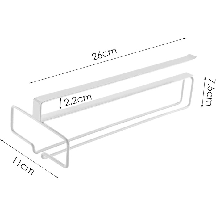 Тримач для келихів для вина ACAREY 2 шт. и, підвісний, під шафою для бару/кухні/льоху, 26x17.5см (білий)