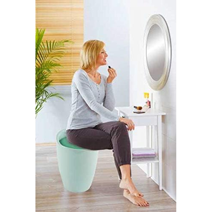 WENKO табурет для ванної кімнати Candy з місцем для зберігання та кошиком для білизни, ABS-пластик, 20 л, Ø 36 x 50,5 см