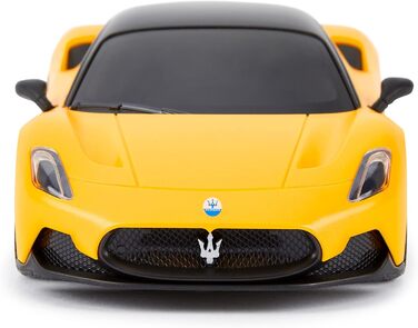 Радіокерований автомобіль Bugatti 1:24, офіційно ліцензований, жовтий Maserati. Модель на радіокеруванні з робочими фарами