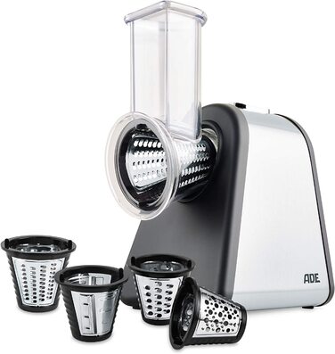 Електричний овочевий слайсер | Тертка для овочів та фруктів | Набір з 4 лезами | Модель для сиру | Потужність 200-500 Вт