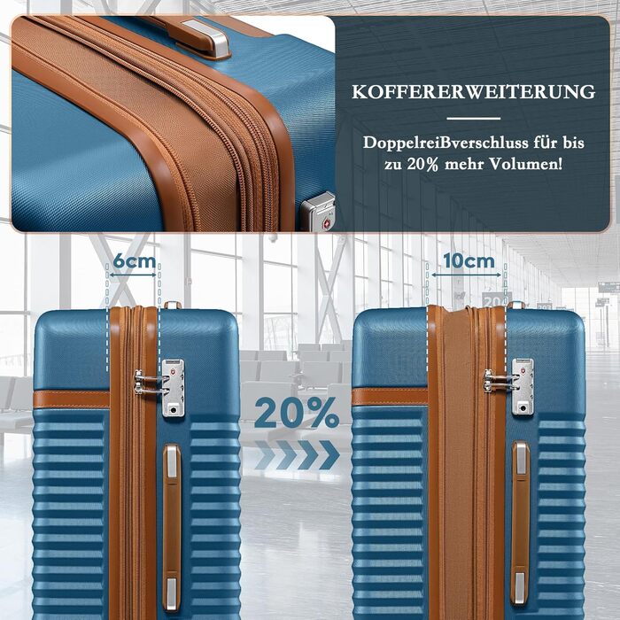 Набір валіз Joyway 5шт з ABS пластику, розширюваний, з TSA замком та 4 колесами (темно-коричневий)