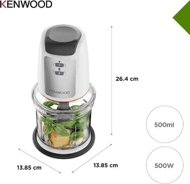 Блендер Kenwood Easy Chop CHP61.100WH – міні-подрібнювач, електричний, білий, 500 Вт, 0,5 л