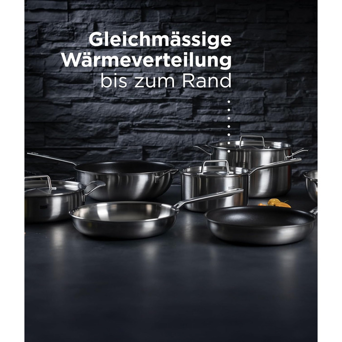 Сковорода KUHN RIKON CULINARY FivePly 28 см, нержавіюча сталь, 5-шарове покриття