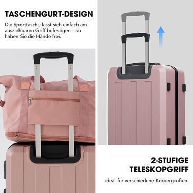 Набір валіз Vallsero: 5 шт., ABS, TSA-замок, рожеве золото. Чемодани, валізи, дорожні сумки, набір валіз