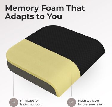 Велике сидіння Kolbs з плюшевого велюру | X-Large Memory Foam для офісного крісла, килимок для підлоги | Килимок для зняття болю в спині та куприку, з ручкою (дуже великий)