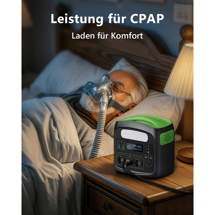 Портативна електростанція NECESPOW N7576 700W (пікова 1400W) 483.84Wh з 3 розетками AC, LiFePO4 акумулятор, чиста синусоїда, USB-C PD100W, сонячний генератор для кемпінгу, дому, CPAP