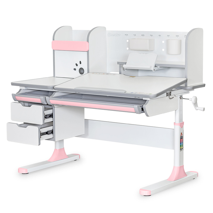 Дитячий стіл Mealux Hamilton Multicolor PN з полицею (арт. BD-680 W/G MC+PN з полицею)