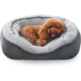 Ліжко для собак MIXJOY середнього розміру для великих собак кошик для собак миється, ліжко для собак кругла пухнаста, нековзна ліжко для собак кошик для собак з бортиком, широка бічна ліжко для собак незвичайного дизайну (Довжина 766123 см сірого кольору) (S (51 48 15 см)см)