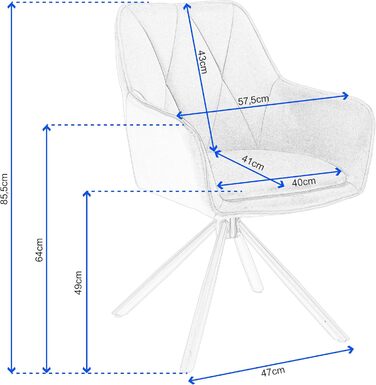 Обідні стільці Lestarain, поворотні, для кухні, спальні, вітальні, комплект з 4 шт. М'які, з підлокітниками та спинкою, на металевих ніжках, оксамит, чорний колір
