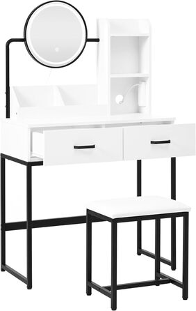 Журнальний столик-туалетник ModernLuxe з дзеркалом, 5 ящиків, розмір 100x76x40 см (без табурета)