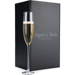 Набір келихів для шампанського Aspen & Birch (6 шт.) з преміум-кристалу, ручної роботи