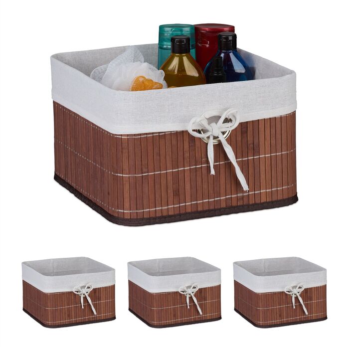 Набір кошиків для зберігання Relaxdays з бамбука