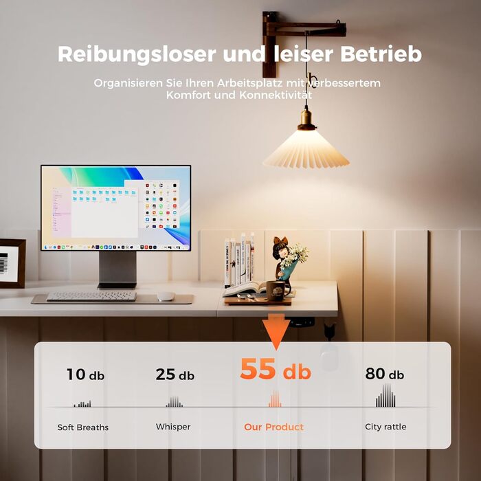 Регульований стіл Agilestic 160 x 80 см, електричний з пам'яттю, ергономічний, для комп'ютера, білий