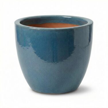 Квітчар Teramico Premium з кераміки, глазурований – 100% морозостійкий, ручної роботи. Горщик для квітів з отвором для внутрішнього та зовнішнього використання. Преміум-якість, унікальний, зимостійкий (Jade, 29см x 23см)