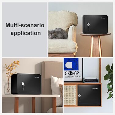 Marcree Cub Safe – міні-сейф для грошей та особистих речей, 6,69 x 9,06 x 6,69 дюймів, чорний