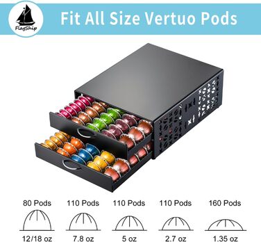 Тримач для капсул Vertuo, аксесуари для кави, органайзер для капсул Nespresso, велика місткість, підходить для всіх розмірів, кавостанція для кави-бару