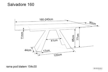 Стіл SALVADORE CERAMIC 160(240)*90 бірюза OSSIDO VERDE/чорний мат