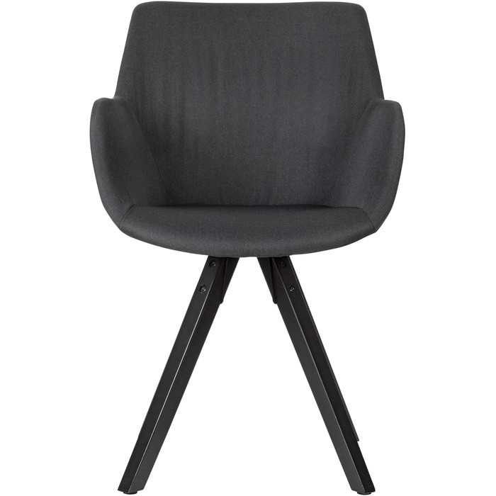 Набір обідніх стільців FineBuy 2 шт. з підлокітниками, 54x85x58 см, тканина, чорні ніжки, сучасний дизайн, м'який, для кухні