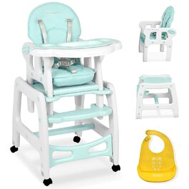 Дитячий стільчик Ricokids Sinco 5в1 - регульований, з функцією гойдання, 3 положення спинки (Турквіс)