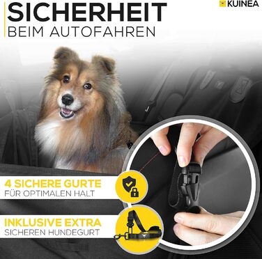 Автокрісло для собак KUINEA на заднє сидіння автомобіля - для малих та середніх собак - ремінь безпеки преміум-класу - швидке встановлення - макс. 60 символів