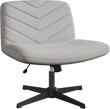 Офісне крісло Yaheetech з роликами, регульоване по висоті, з широким сидінням та середньою спинкою, для офісу та спальні (Світло-сірий)