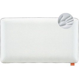 Ортопедична подушка для підтримки шиї для сну, віскозна подушка з піни з ефектом пам'яті 40 x 80 см, віско-гелева подушка Ultra Soft, яку можна прати, Oeko-Tex, Зроблено в ЄС, біла