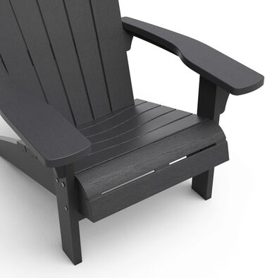 Стілець Keter Adirondack Allibert Troy пластиковий для саду і тераси, антрацит, 93x81x96.5 см, вуличний, стійкий до погодних умов
