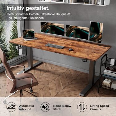 Електричний регульований стіл Devoko: ергономічний стіл для роботи та відпочинку (180 x 80 см, білий)