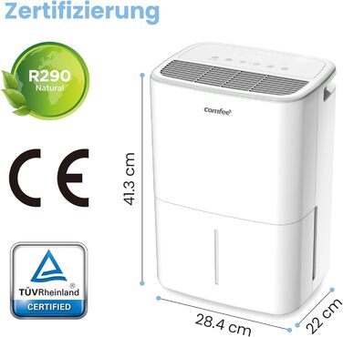 Зволожувач повітря COMFEE 12 л/день, для приміщень до 20 м², автоматична відтавання, дитячий замок, тиха робота, екологічний фреон R290