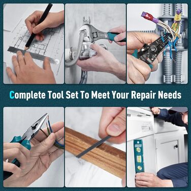 Набір інструментів Sundpey 379 предметів в кейсі з висувним ящиком, універсальний набір для дому та ремонту, синій