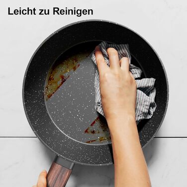 Набір каструль та сковорідок Topbooc 11 предметів: каструлі з нержавіючої сталі з кришкою 16/20/24 см, сковорода 20/28 см, глибока сковорода 24 см, антипригарне покриття, для індукційних плит, PFOA та PFOS-free, з алюмінію