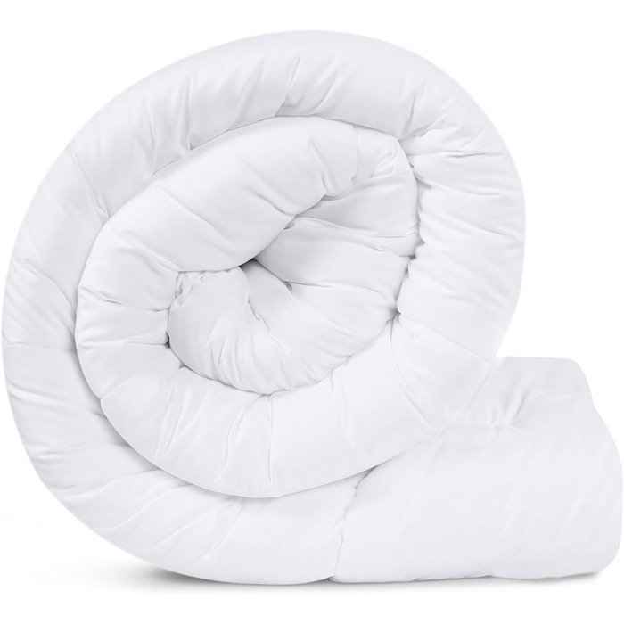 Ковдра Utopia Bedding 135x200 см, всесезонна, 370 GSM, дихаюча, стеганий наповнювач, супер м'яка (біла)